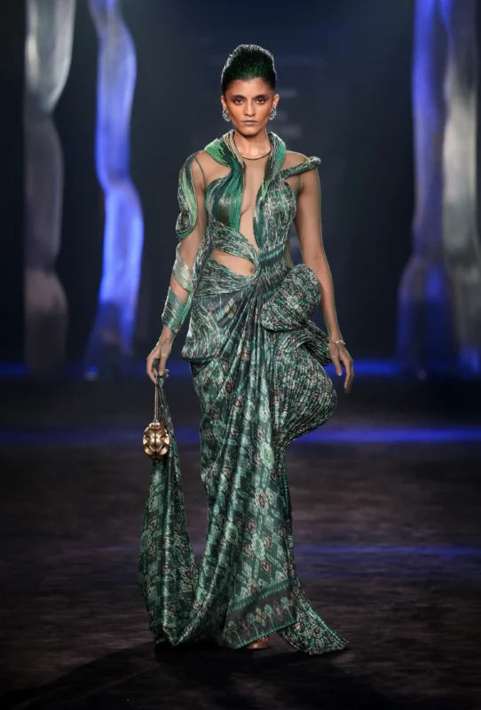 Decoding the Ikat -taking its essence and connecting the Ikat story with how our DNA functions at India Couture Week with Amit Aggarwal's "Arcanum."
